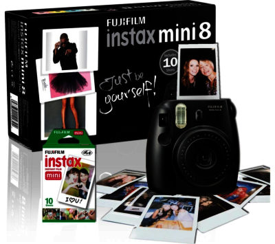 FUJIFILM  Instax Mini 8 Instant Camera & 10 Shot Bundle - Black